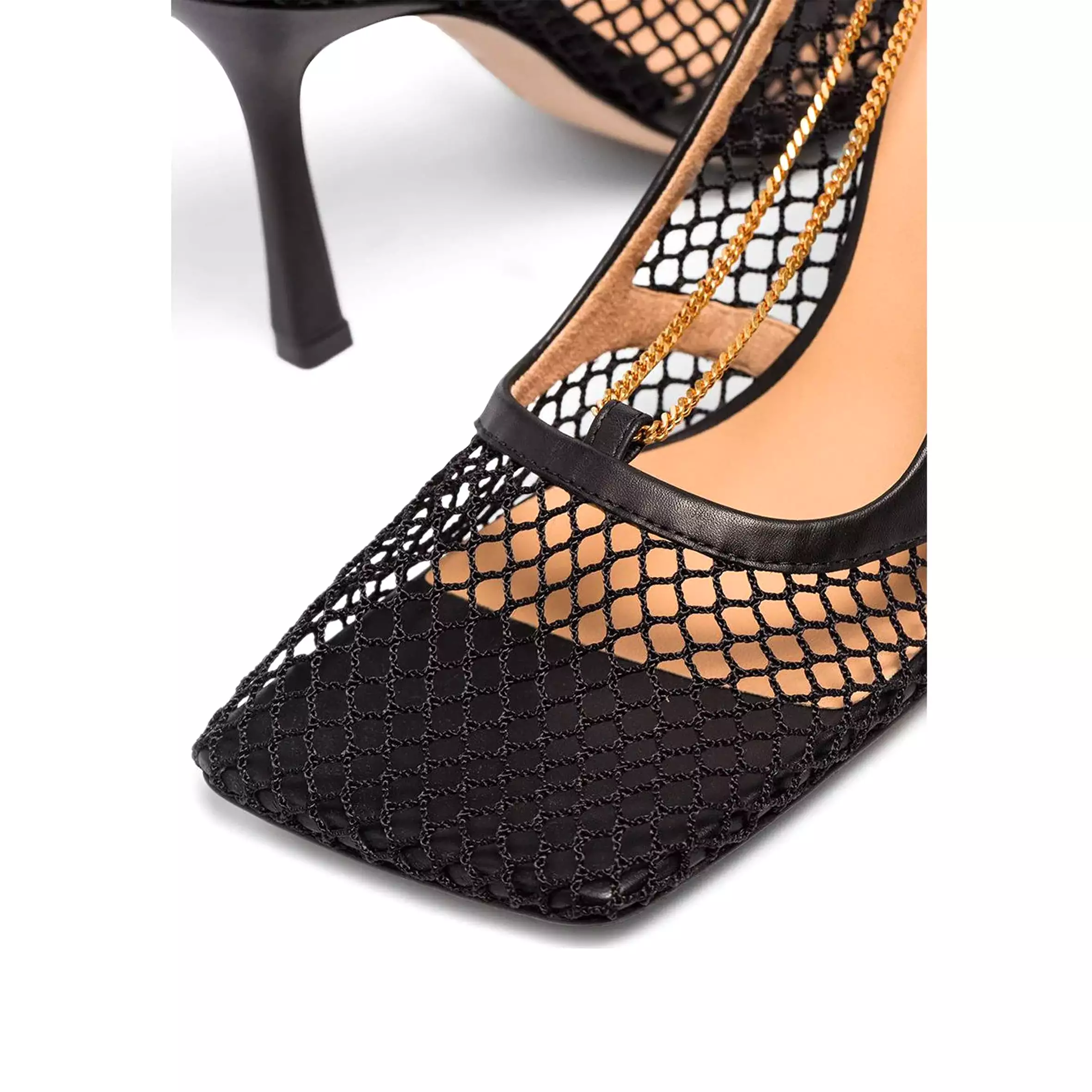 Stretch Mesh Square Sandals 90, Black