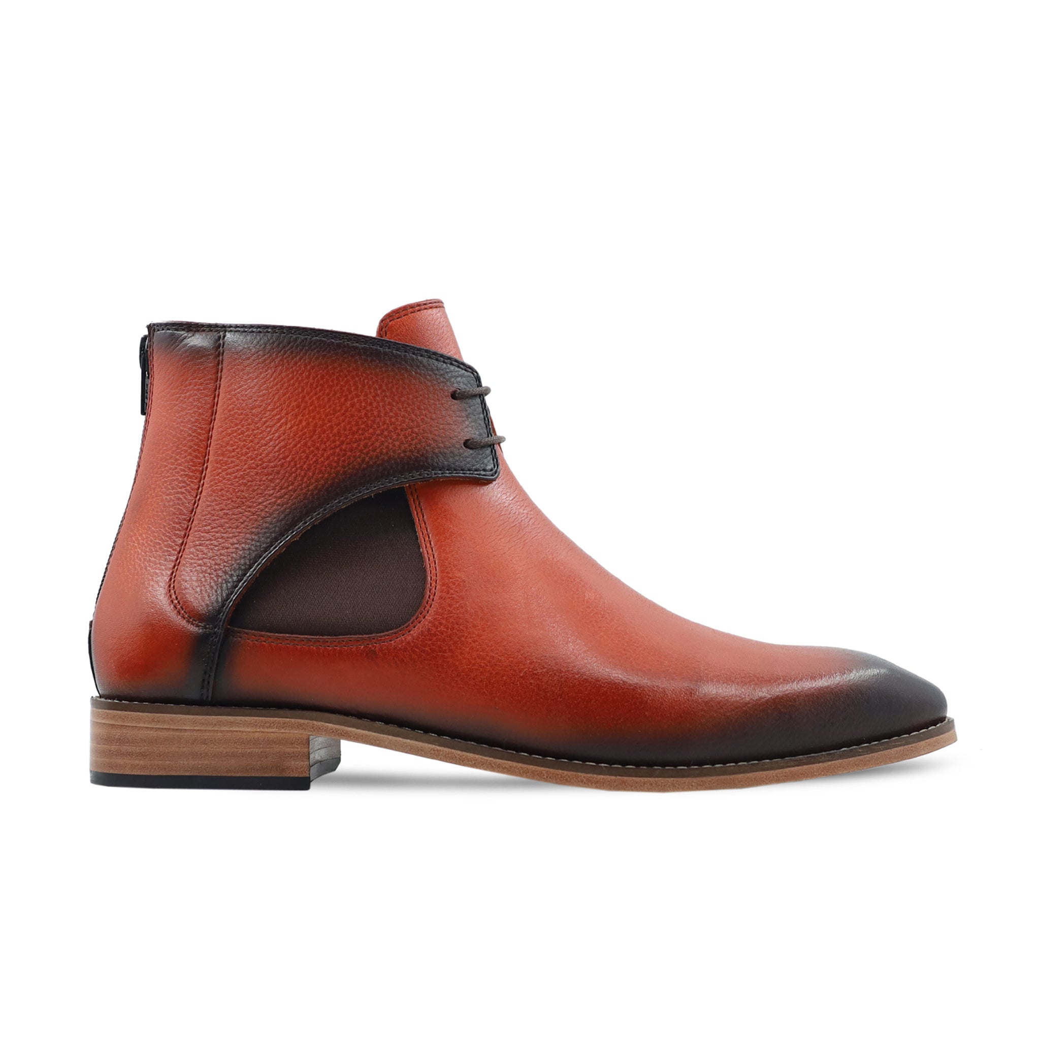 Tofua - Men's Burnish Orange Tan Pebble Grain Boot