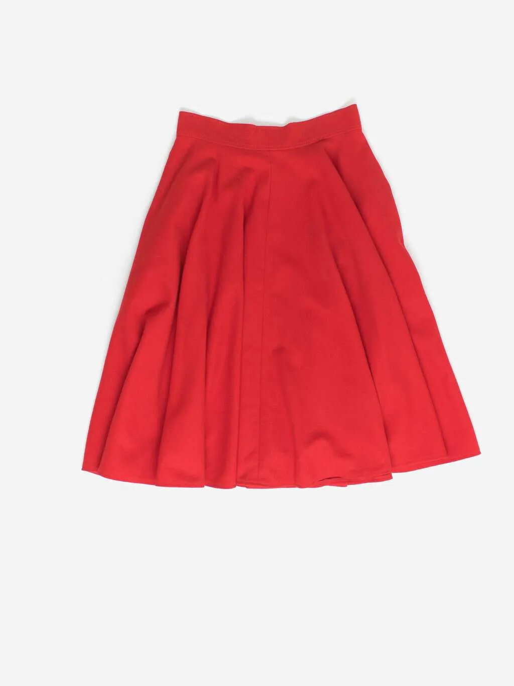 Vintage 1970s red wool circle skirt – Small