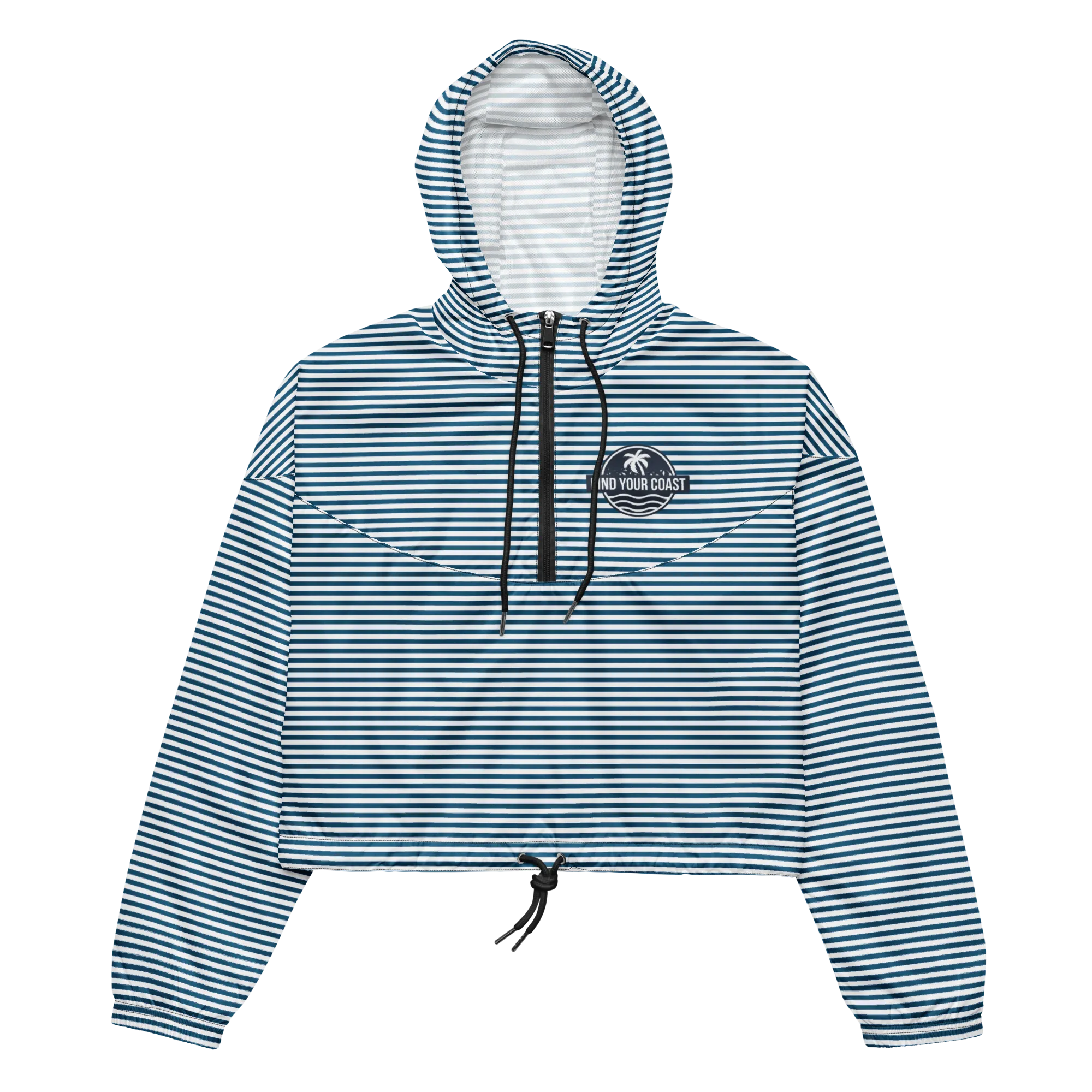 Women's Cropped Coastal Striped Windbreaker