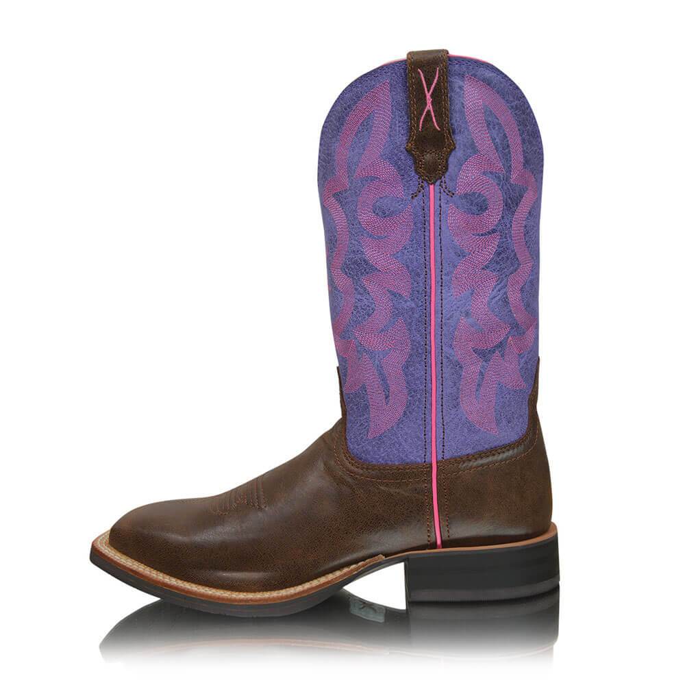 Women's Twisted X Ruff Stock Brown and Purple Western Boot's