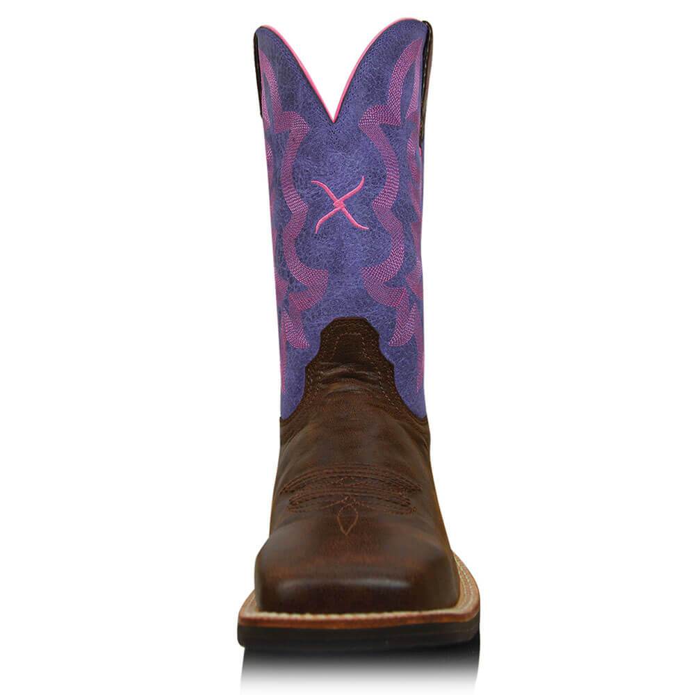 Women's Twisted X Ruff Stock Brown and Purple Western Boot's