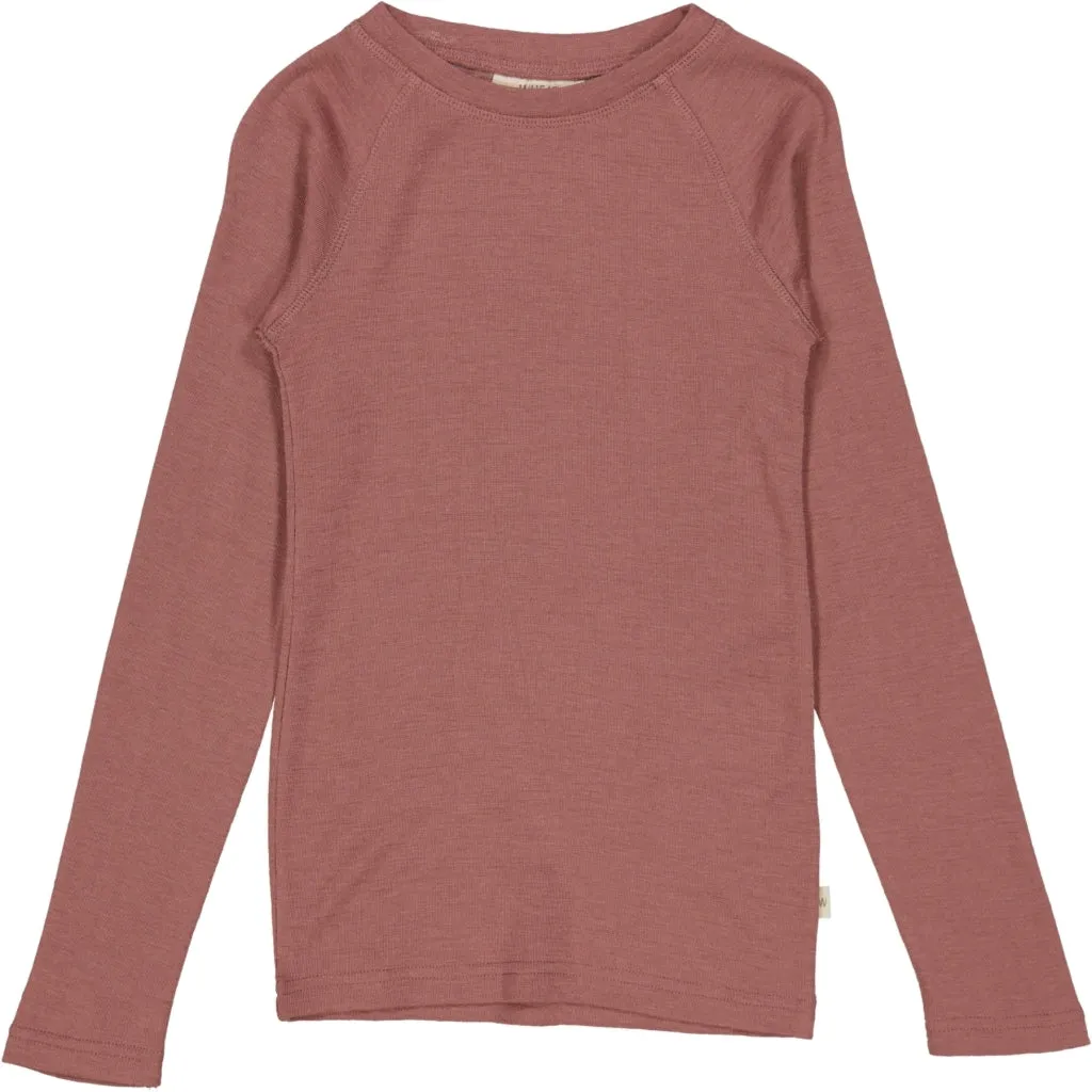 Wool T-Shirt LS - rose brown