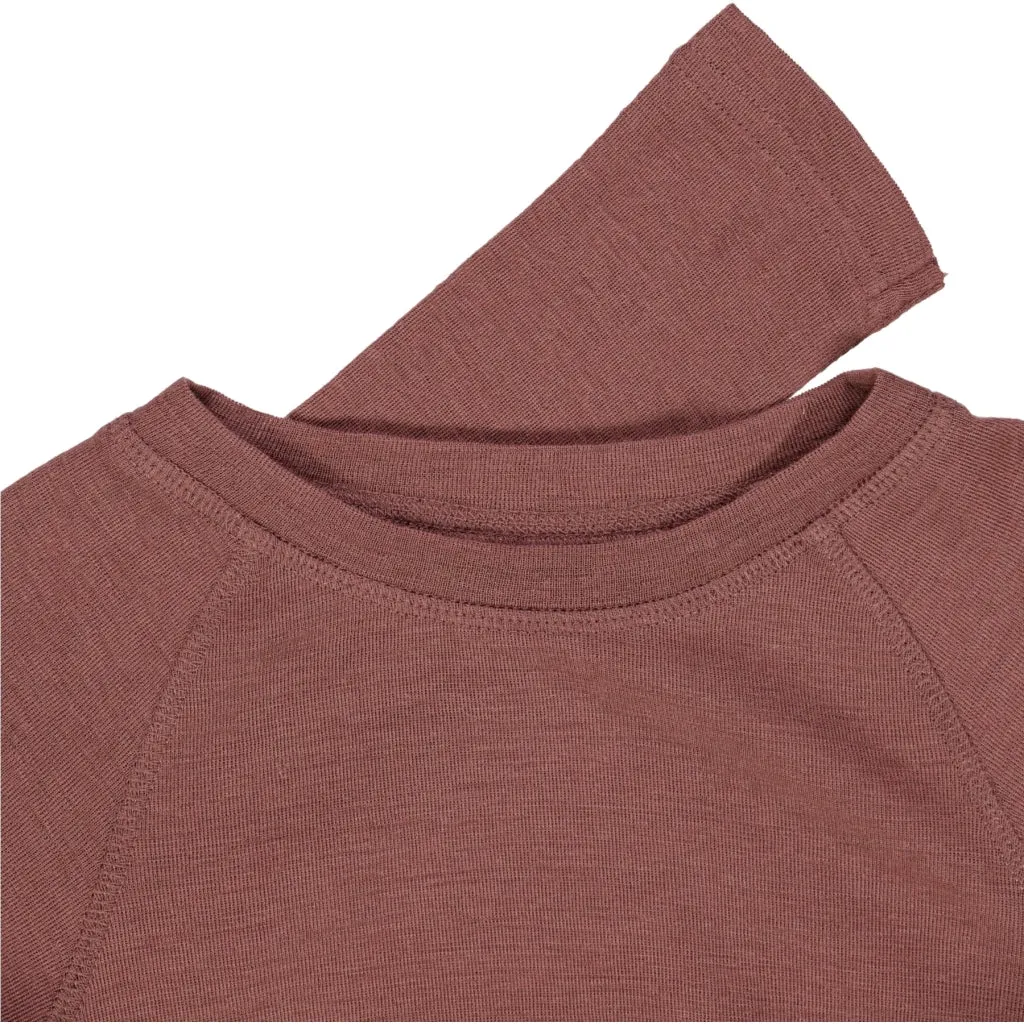 Wool T-Shirt LS - rose brown