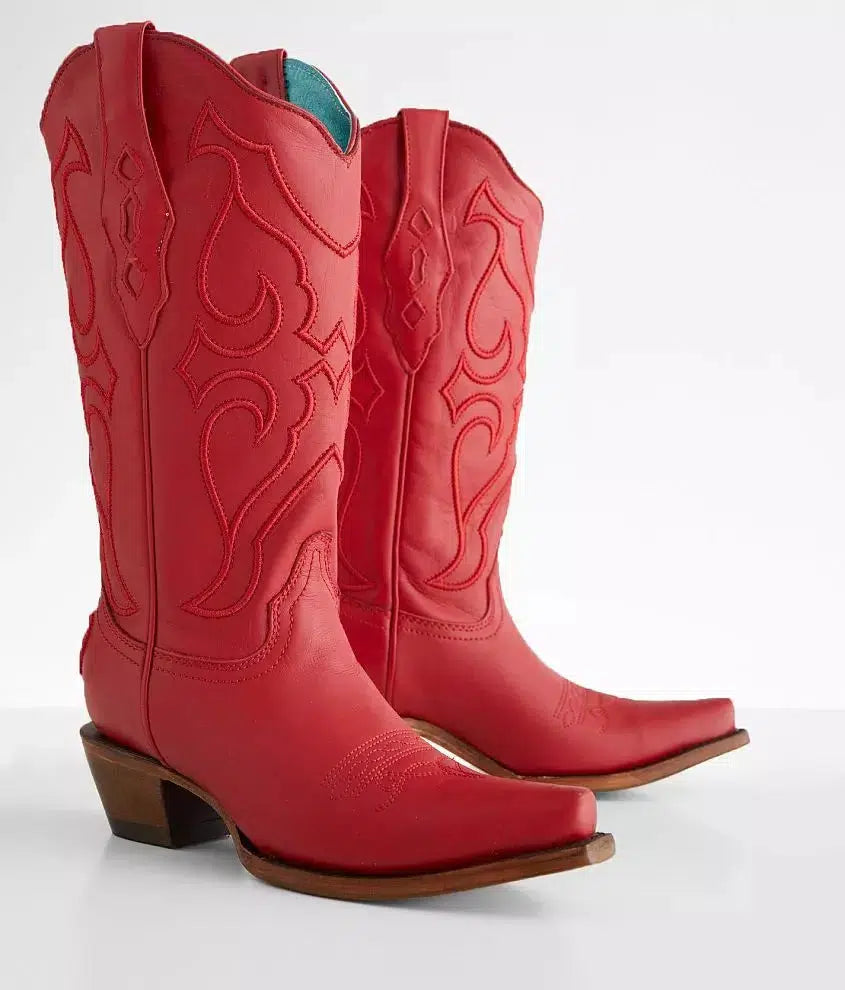 Z5073 - Corral Red western cowgirl leather boots for women