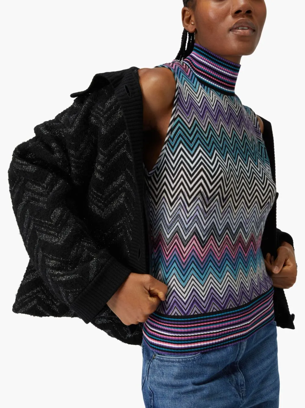 ZIG ZAG MOTIF WOOL TOP